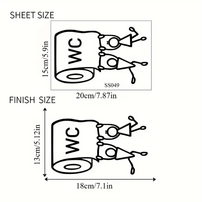 Autocollant mural «WC» en PVC