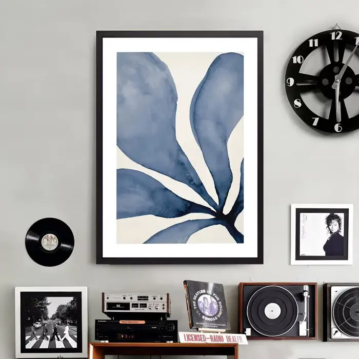 Tableau mural sur toile avec peinture aquatique et calligraphie