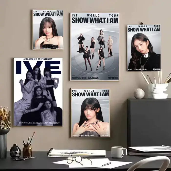 Affiche Kpop I-IVE célèbre, impressions d'art mural minimalistes modernes pour chambre à coucher, salon, décoration esthétique de la pièce, cadeau