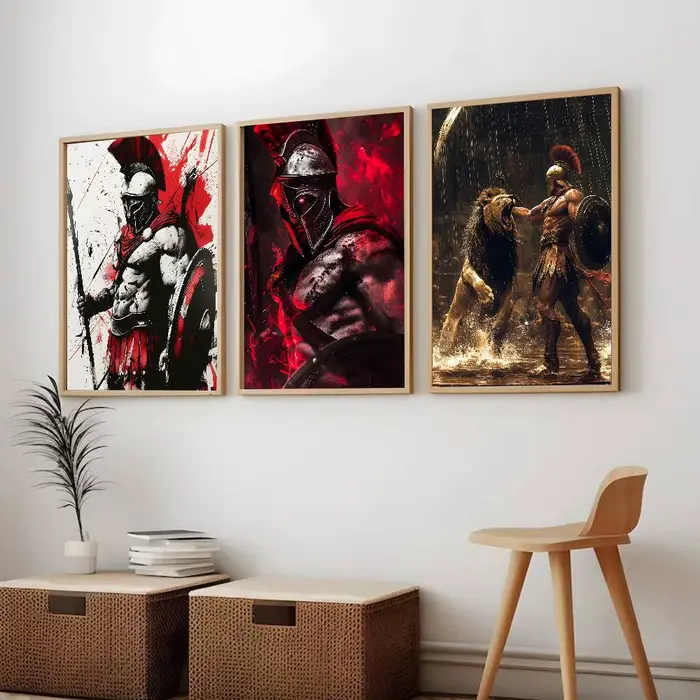 S-sparta 300 guerrier film célèbre affiche toile peinture affiche avec impressions maison chambre salon décoration cadeau