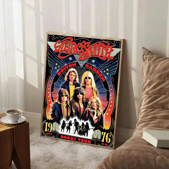 Affiche de groupe de rock A-Aerosmith, peinture murale artistique pour salon, décoration de la maiso