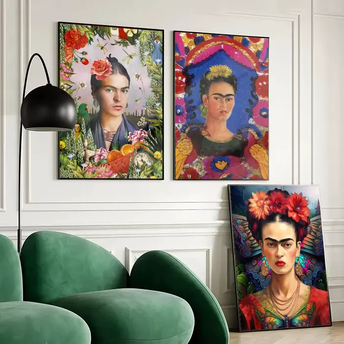 Affiche sur toile de peinture et calligraphie Frida Kahlo