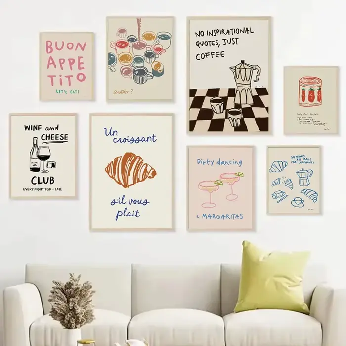 Affiche de cuisine mignonne et tendance