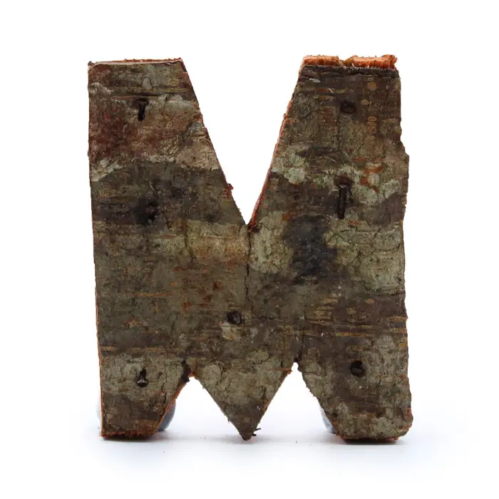 Rustic Bark Letter   - M  - 7cm