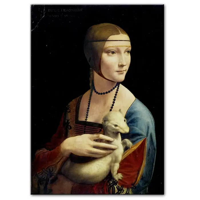 La dame avec une Ermine toile Art peintures reproductions sur le mur par Leonardo Da Vinci célèbre