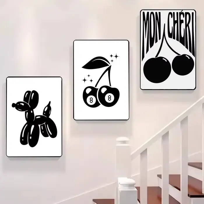 Affiche de lecteur de disque de billard noir et blanc