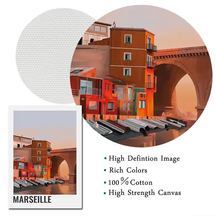 Toile imprimée minimaliste de Marseille