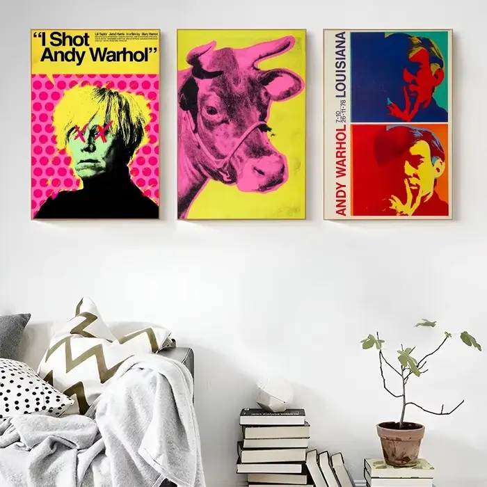 A-Andy W-Warhol-Affiche imprimée sur toile HD