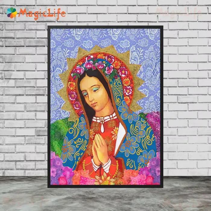 Toile d'art mural avec ange gardien et vierge De Guadalupe, peinture, décoration De la maison, affic