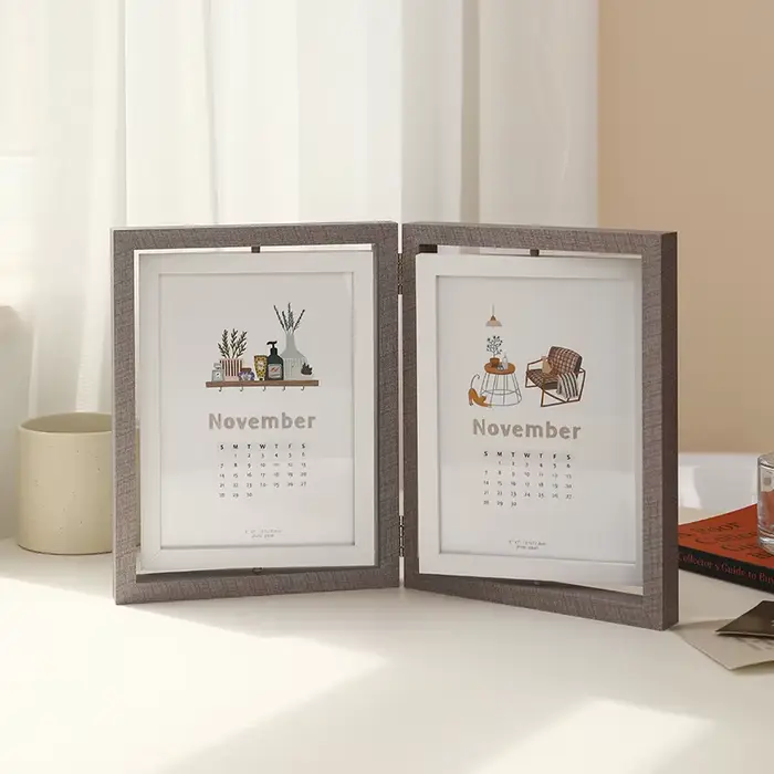 Cadre photo rotatif double face créatif, table de cadre photo, affichage de photo de couple, cadeau