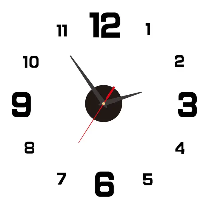 3D créatif sans cadre bricolage tenture murale horloge stickers muraux maison muet horloge numérique