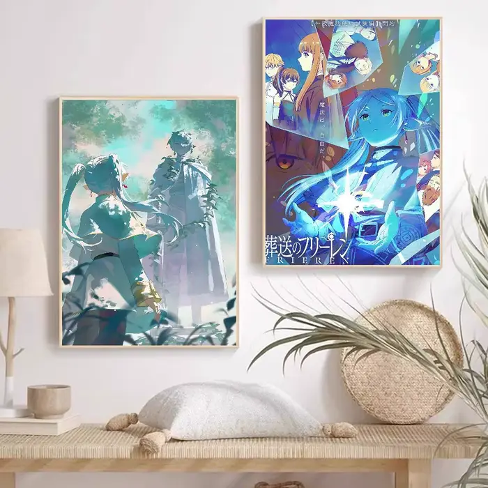 Animation populaire Frieren bonne qualité impressions et affiches Vintage chambre maison Bar café décor esthétique Art peinture murale