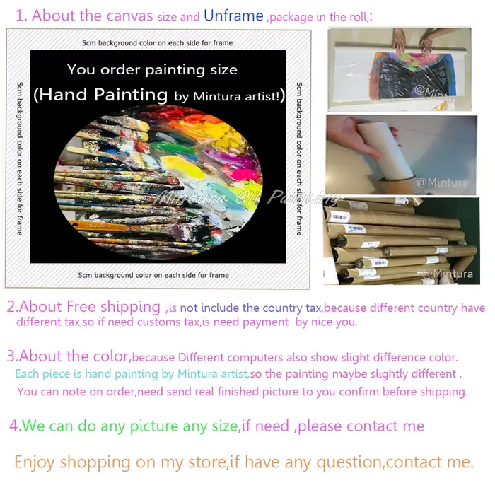 Peintures à l'huile peintes à la main sur toile