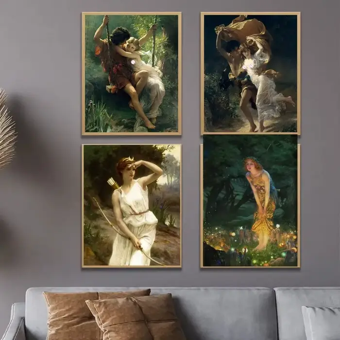 Ensemble d'art britannique pré-raphaélite pour la décoration de la maison