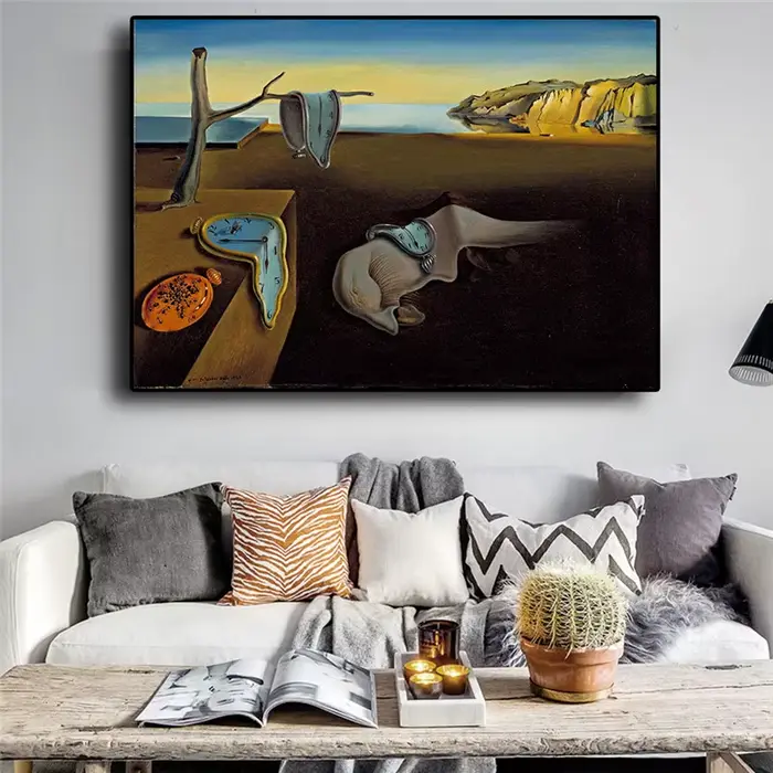 Salvador Dali la persistance de la mémoire horloges peinture à l'huile surréaliste toile affiche impression Cuadros mur Art photo pour salon