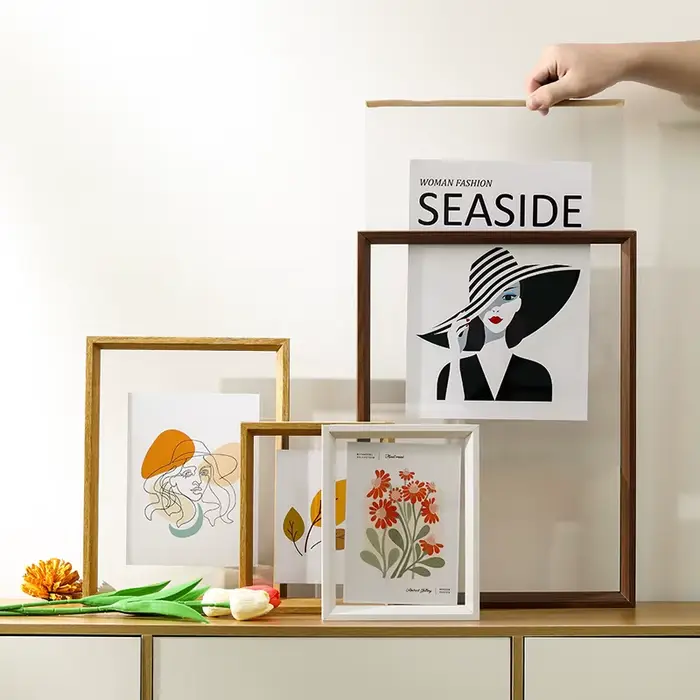 Cadre photo transparent double face pour table de calligraphie