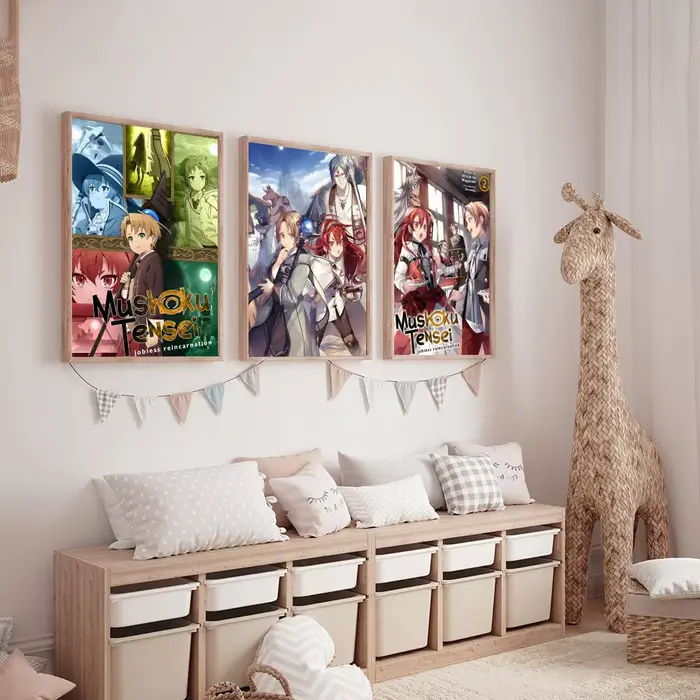 Mushoku Tensei réincarnation sans emploi peinture calligraphie HD toile affiche salon chambre bar décoration esthétique