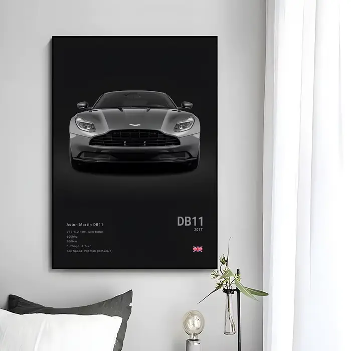 Affiche murale de voiture de sport de luxe britannique A-Aston M-Martin