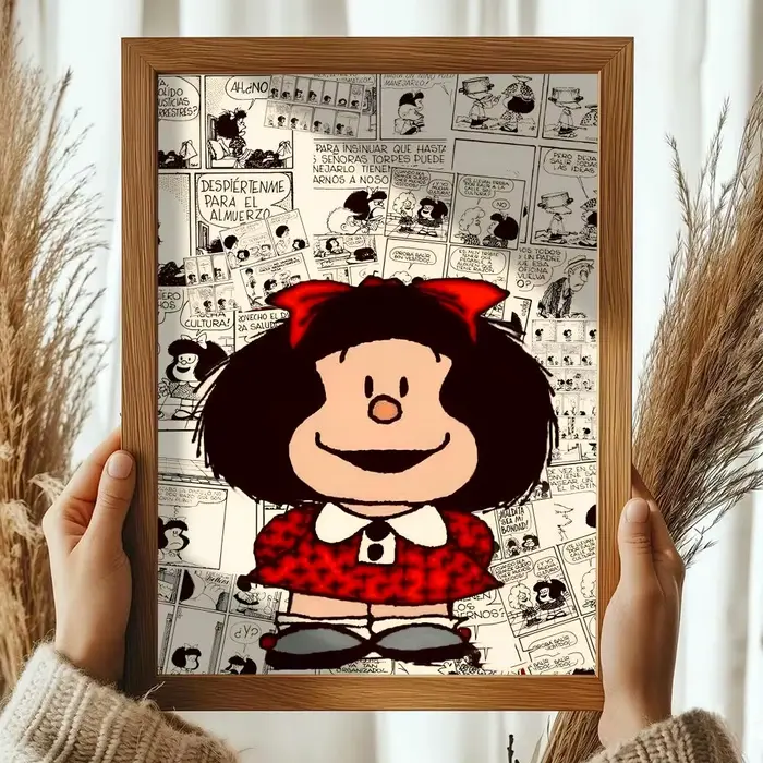 Affiche de dessin animé M_Mafalda classique populaire, autocollants muraux décoratifs, impression de