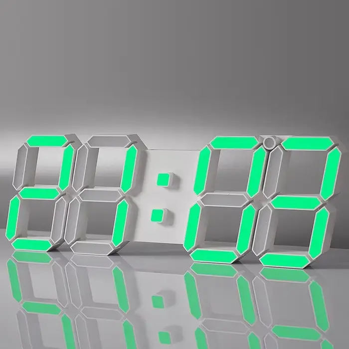 Grande horloge murale LED 3D avec télécommande