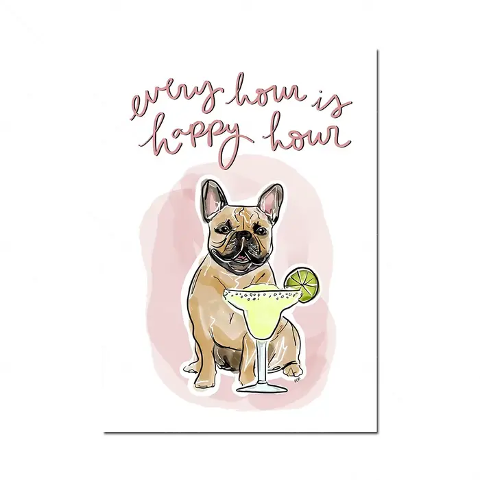 Happy Hour Art Prhonneur, Animal Art Posters, Pet Art Signs, Clicks Signs