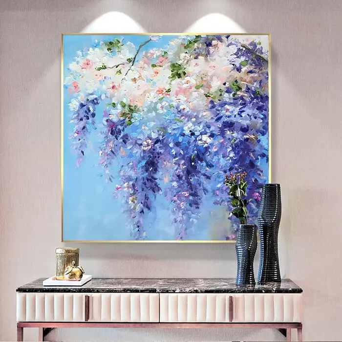 Peinture à l'huile florale abstraite 3D