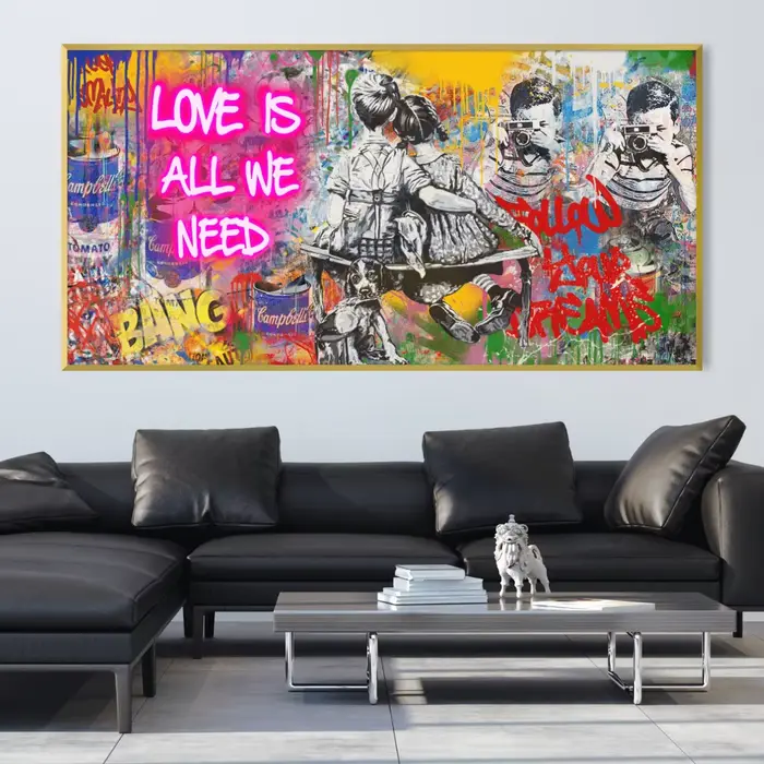 Affiche de Banksy avec cadre Street Graffiti Art