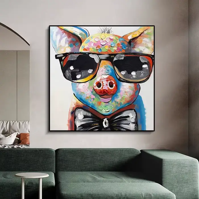 Peinture à l'huile sur toile peinte à la main
