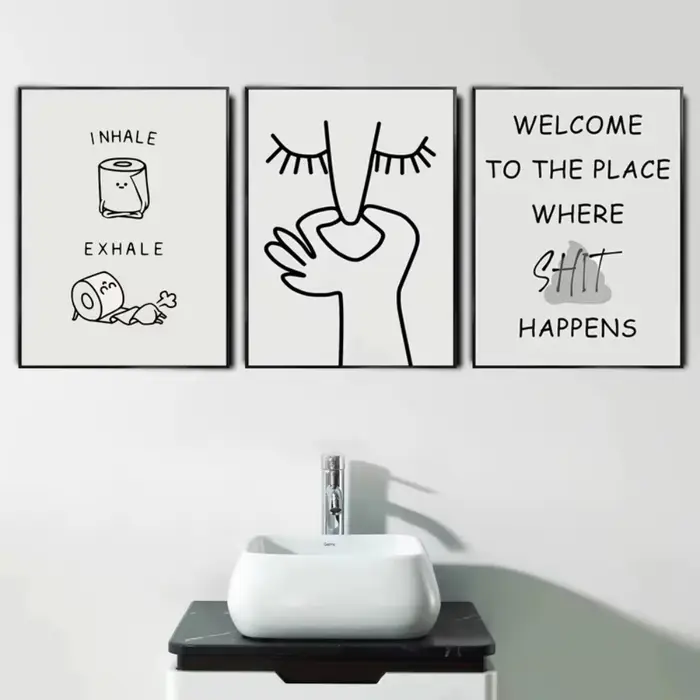 Affiche de salle de bain humoristique et amusante