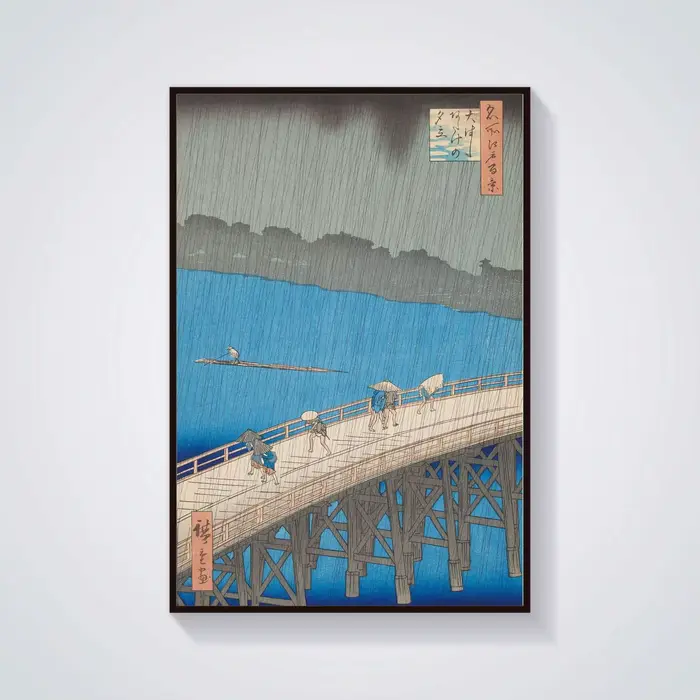 Peinture sur toile d'art japonais, affiche Hiroshige, pont Ohashi