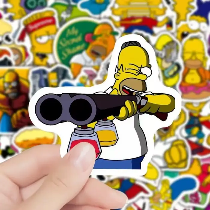 50 autocollants de dessin animé The Simpsons Hommor