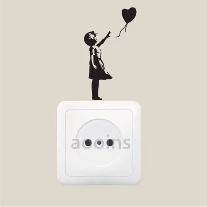 Banksy a toujours espoir mode chambre décor décalcomanie vinyle interrupteur autocollant, ballon vol