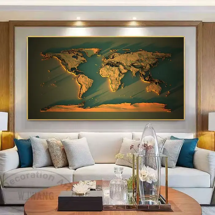 Affiches de carte du monde d'art moderne