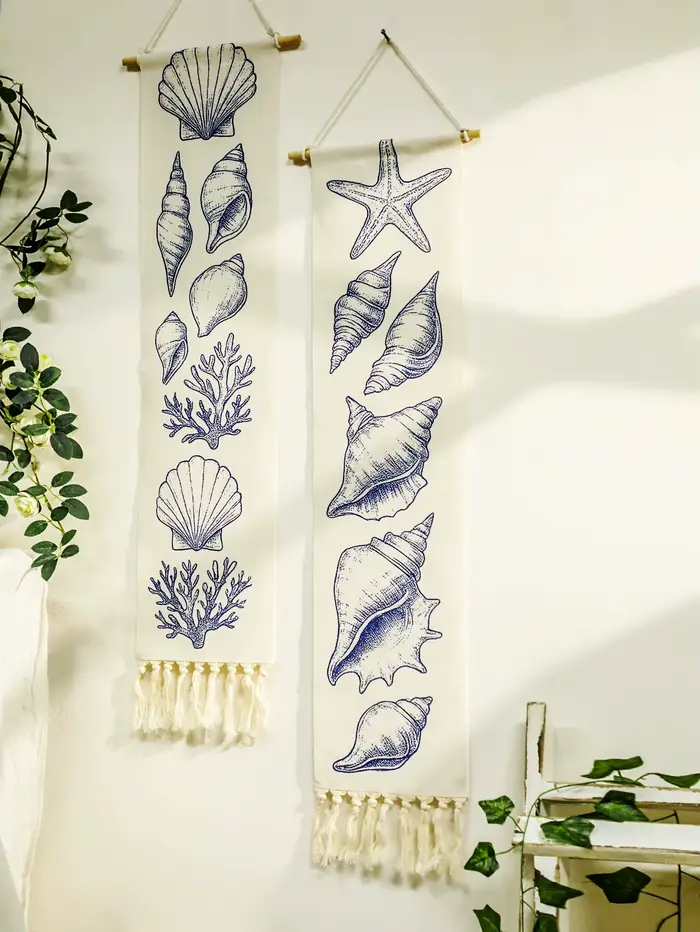 Tapisserie murale Boho Shell & Conch