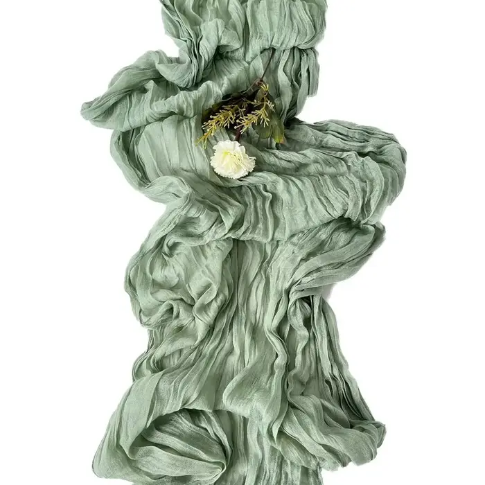 Nappe de table en gaze de coton de luxe semi-transparente couleur unie