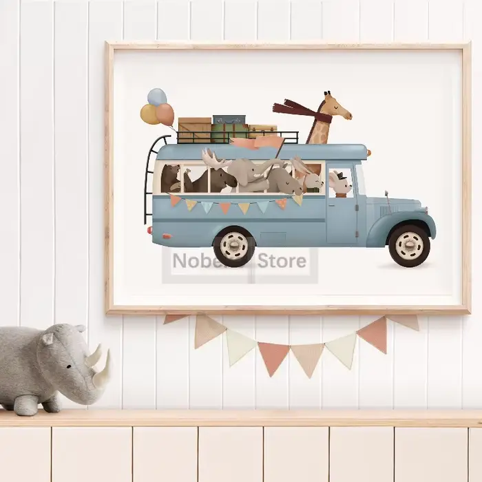 Affiche d'animaux amusants sur voiture