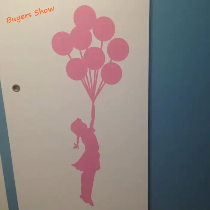 Autocollant Mural en Vinyle avec Ballon Flottant Banksy