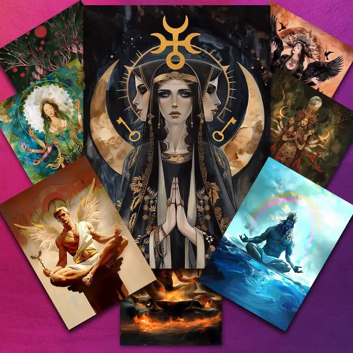 Peinture sur toile d'art mural païen de divinité tantrique de méditation