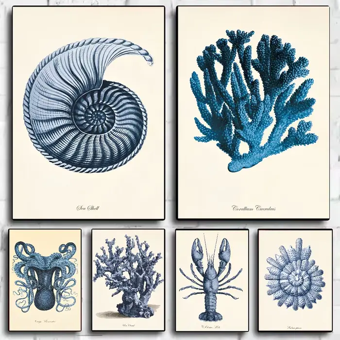 Affiche de creature de mer bleue