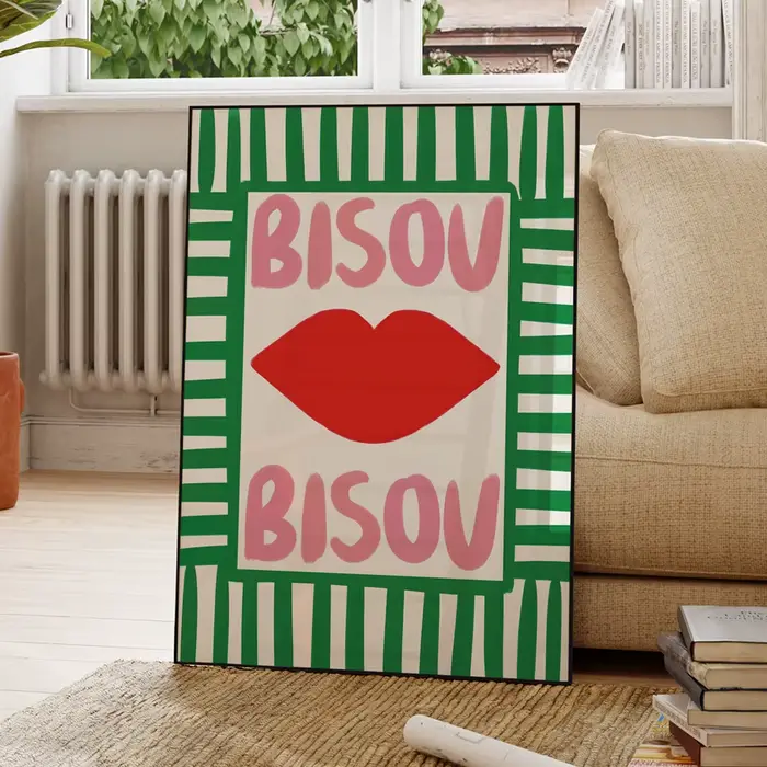 Affiches de peinture sur toile rose éclectique pour la décoration intérieure