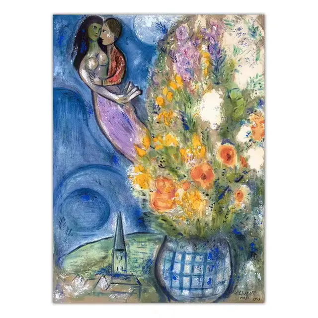 Toile d'Art Mural de Marc Chagall, Peinture à l'Huile, Affiche Abstraite, Modulaire, Image Imconcili