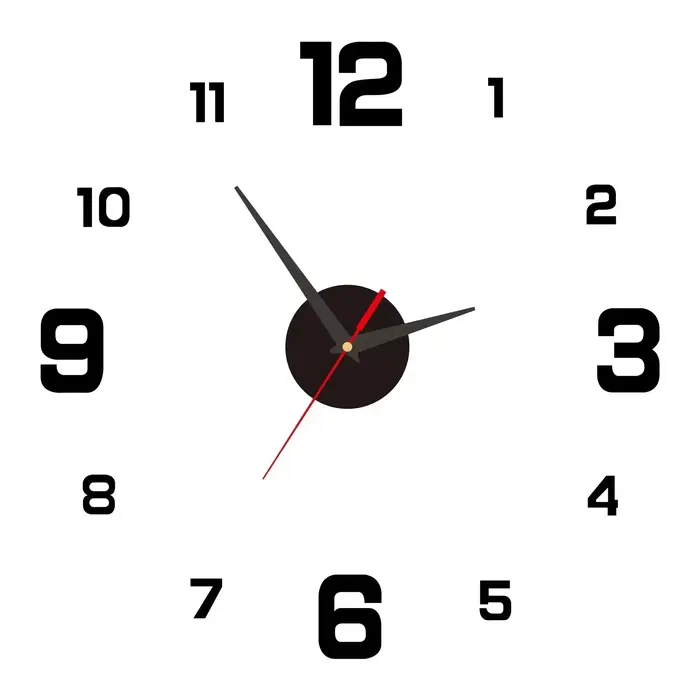 Horloge numérique horloge murale salon grand jardin acrylique miroir autocollant décoration décorati
