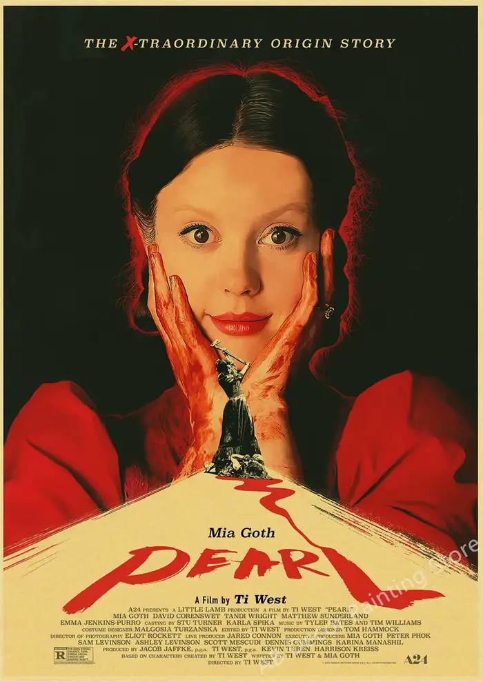 Affiches rétro en perles, Film d'horreur, imprimés en papier Kraft, X, Vintage, pour maison, chambre