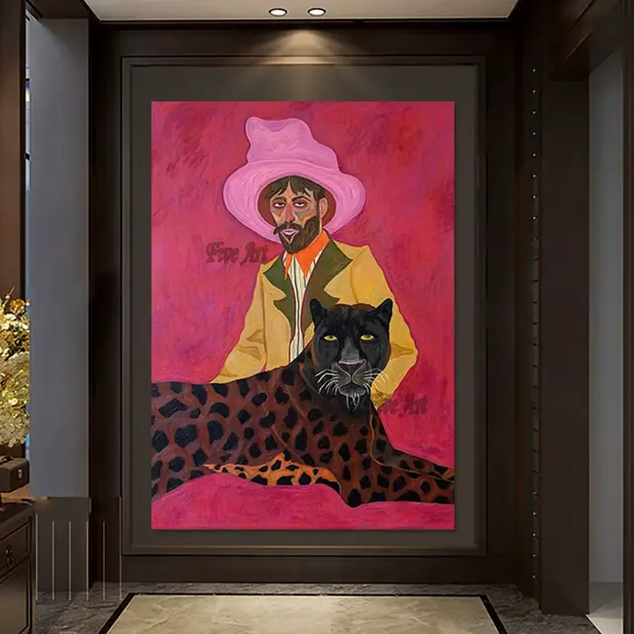 Peinture à l'huile acrylique abstraite d'homme