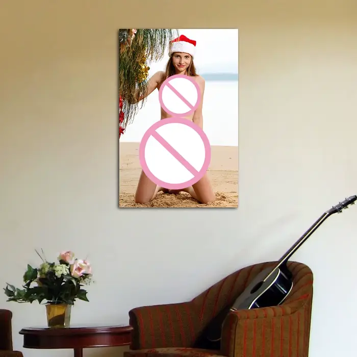 Peinture sur toile de Noël pour fille, art mural contemporain, affiches et impressions décoratives pour la maison, images décoratives pour la chambre