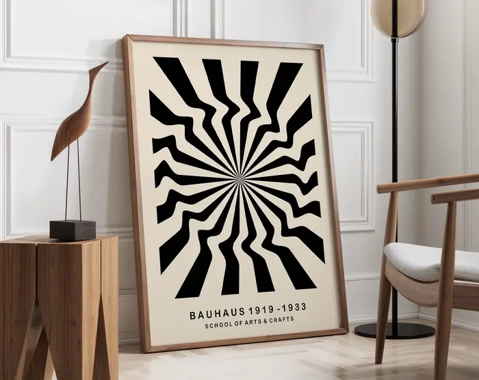 Affiche en toile géométrique moderne Bauhaus, imprimés rétro d'art mural de salon, peinture murale d