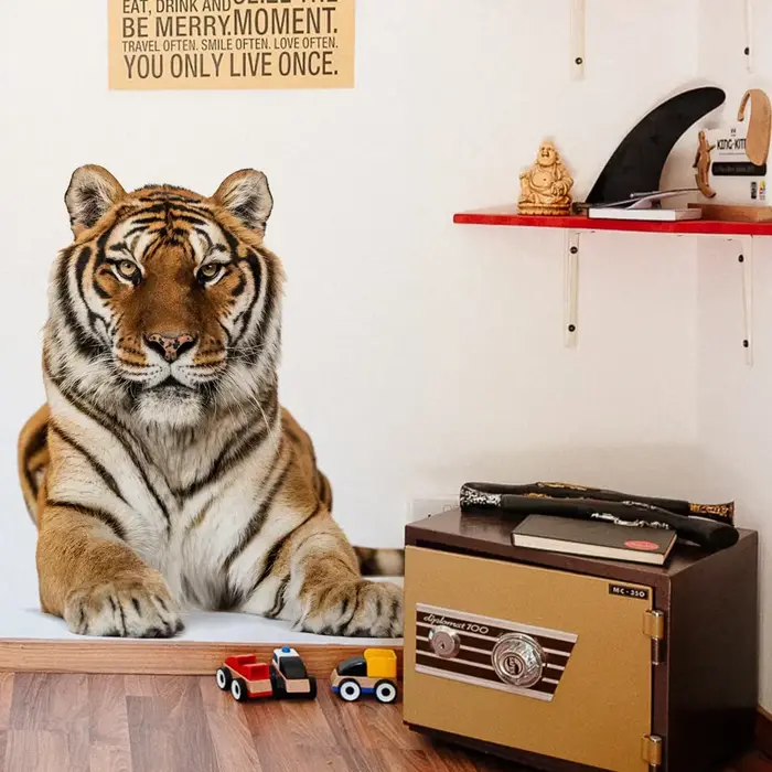 Tigre Animal peintures murales papier peint autocollant enfants chambre décoration salon décor à la maison amovible décovative pépinière décalcomanie Art