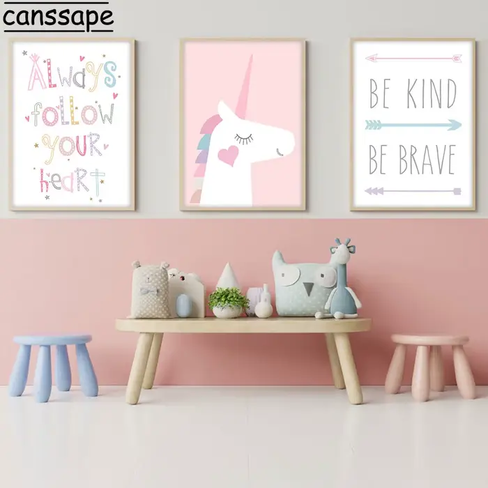 Impressions d'art arc-en-ciel pour décoration de chambre de bébé fille