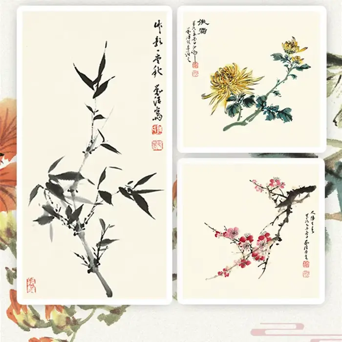 Chinese Painting Beginner Getting Started Tutorial Freehand Meticulous Flowers Birds Landscape Drawing Teaching Material Book