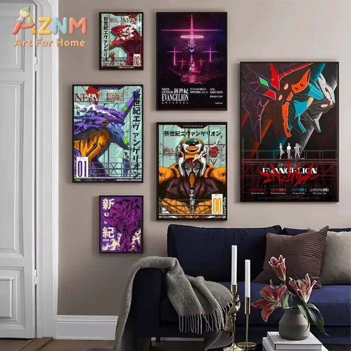 Affiche artistique autocollante N-Neon G-Genesis Evangelion